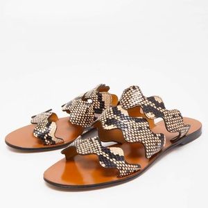 Chloe Lauren snake embossed leather sandals